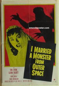 b781 I MARRIED A MONSTER FROM OUTER SPACE one-sheet movie poster '58