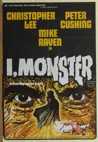 b207 I, MONSTER English one-sheet movie poster '71 Lee, Cushing