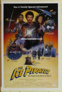h775 ICE PIRATES one-sheet movie poster '84 Robert Urich, Chorney artwork!