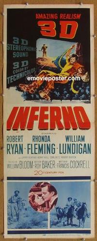 b449 INFERNO insert movie poster '53 3D Robert Ryan, Rhonda Fleming