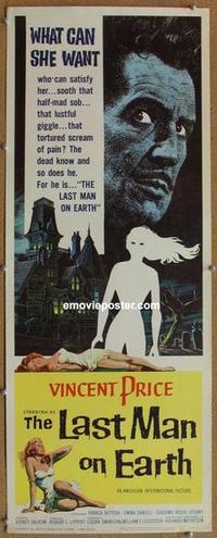 b453 LAST MAN ON EARTH insert movie poster '64 AIP, Vincent Price
