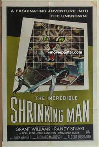 b789 INCREDIBLE SHRINKING MAN one-sheet movie poster '57 classic image!