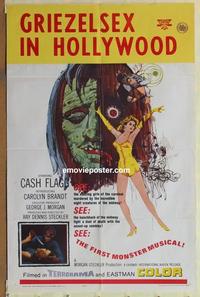 b792 INCREDIBLY STRANGE CREATURES one-sheet movie poster '63 schlock!