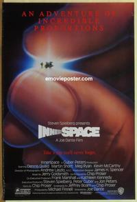 h780 INNERSPACE one-sheet movie poster '87 Dennis Quaid, Short, Ryan