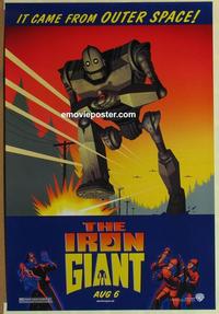 h781 IRON GIANT DS advance one-sheet movie poster '99 animated modern classic!