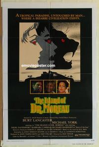 b808 ISLAND OF DR MOREAU one-sheet movie poster '77 Burt Lancaster