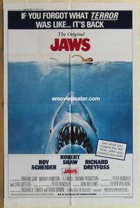 b815 JAWS one-sheet movie poster R79 Steven Spielberg classic shark!