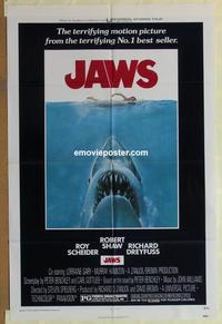b816 JAWS one-sheet movie poster '75 Steven Spielberg classic shark!