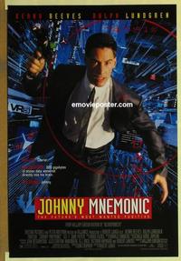 h786 JOHNNY MNEMONIC one-sheet movie poster '95 Keanu Reeves sci-fi!