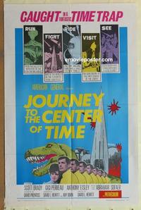 b821 JOURNEY TO THE CENTER OF TIME one-sheet movie poster '67 cool sci-fi!
