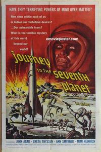 b823 JOURNEY TO THE SEVENTH PLANET one-sheet movie poster '61 AIP sci-fi!