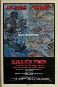 b825 KILLER FISH one-sheet movie poster '79 Lee Majors, piranha horror!