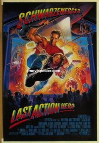 h791 LAST ACTION HERO DS one-sheet movie poster '93 Arnold Schwarzenegger