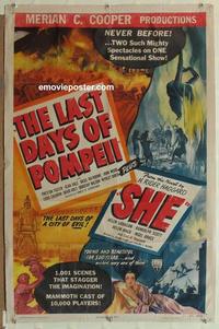 b085 LAST DAYS OF POMPEII one-sheet movie poster '48