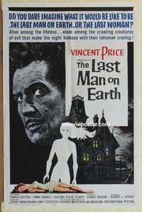 b841 LAST MAN ON EARTH one-sheet movie poster '64 AIP, Vincent Price