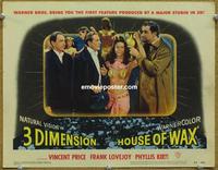 h394 HOUSE OF WAX movie lobby card #8 '53 Vincent Price & sexy girl!