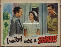 h404 I WALKED WITH A ZOMBIE #4 movie lobby card '43 Tom Conway & nurse!