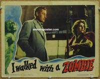 h405 I WALKED WITH A ZOMBIE #5 movie lobby card '43 Conway full length!