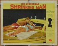 h413 INCREDIBLE SHRINKING MAN movie lobby card #2 '57 on the boat!