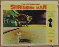 h410 INCREDIBLE SHRINKING MAN movie lobby card #5 '57 cat chase!