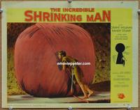 h411 INCREDIBLE SHRINKING MAN movie lobby card #7 '57 giant ball!