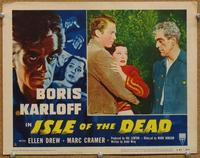 h423 ISLE OF THE DEAD movie lobby card #3 R53 Boris Karloff, Drew