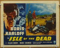 h424 ISLE OF THE DEAD movie lobby card #5 R53 Boris sees dead people!