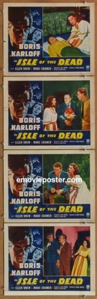 h584 ISLE OF THE DEAD 4 movie lobby cards R53 Boris Karloff, Drew