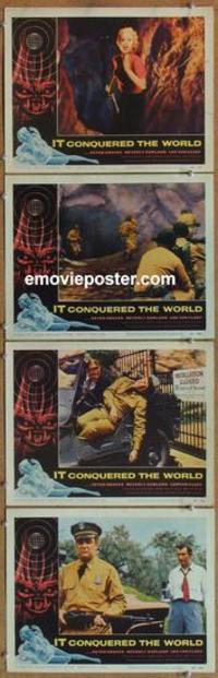 h585 IT CONQUERED THE WORLD 4 movie lobby cards '56 Roger Corman, AIP