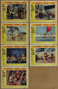 h542 JOURNEY TO THE CENTER OF THE EARTH 7 movie lobby cards '59 Verne