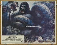 h448 KING KONG movie lobby card #2 '76 art of Kong fighting snake!