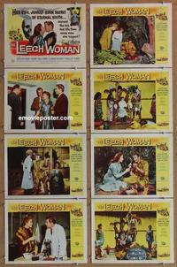 h249 LEECH WOMAN 8 movie lobby cards '60 deadly female vampire!