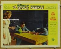 h465 MOLE PEOPLE movie lobby card #2 '56 guy passed out at table!