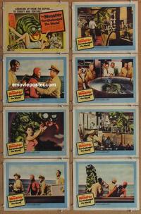 h258 MONSTER THAT CHALLENGED THE WORLD 8 movie lobby cards '57 Tim Holt