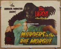 h213 MURDERS IN THE RUE MORGUE movie title lobby card R48 Bela Lugosi