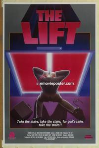 h798 LIFT video one-sheet movie poster '83 for God's sake, take the stairs!