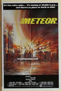 b880 METEOR int'l style one-sheet movie poster '79 New York destroyed!