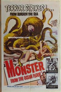 b883 MONSTER FROM THE OCEAN FLOOR one-sheet movie poster '54 great image!