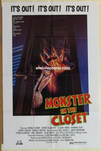 b884 MONSTER IN THE CLOSET one-sheet movie poster '86 Troma, cool image!