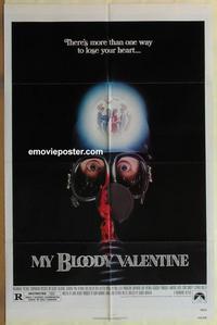 b896 MY BLOODY VALENTINE one-sheet movie poster '81 George Mihalka, horror!