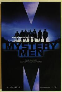 h830 MYSTERY MEN DS teaser one-sheet movie poster '99 Ben Stiller, Garofalo