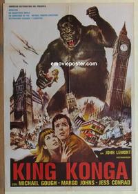 b175 KONGA Spanish movie poster '61 AIP sci-fi, giant ape image!