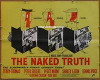 a550 NAKED TRUTH English half-sheet movie poster '57 Peter Sellers