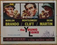 a905 YOUNG LIONS half-sheet movie poster '58 Marlon Brando, Dean Martin