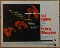 a906 YOUNG PHILADELPHIANS half-sheet movie poster '59 Paul Newman, Keith