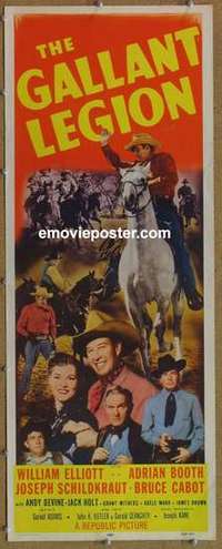 b238 GALLANT LEGION insert movie poster R55 Wild Bill Elliott