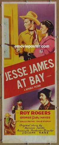 b327 JESSE JAMES AT BAY insert movie poster R55 Roy Rogers, Gabby