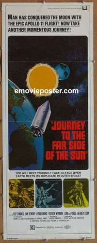 b330 JOURNEY TO THE FAR SIDE OF THE SUN insert movie poster '69 sci-fi