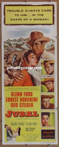 b332 JUBAL insert movie poster '56 Glenn Ford, Ernest Borgnine