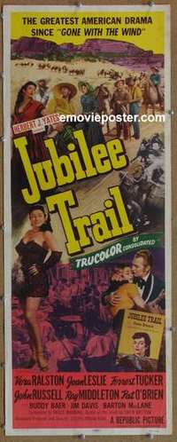 b333 JUBILEE TRAIL insert movie poster '54 Vera Ralston, Leslie